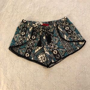 |¥| Aztec Pattern Shorts with tassel ties |¥|